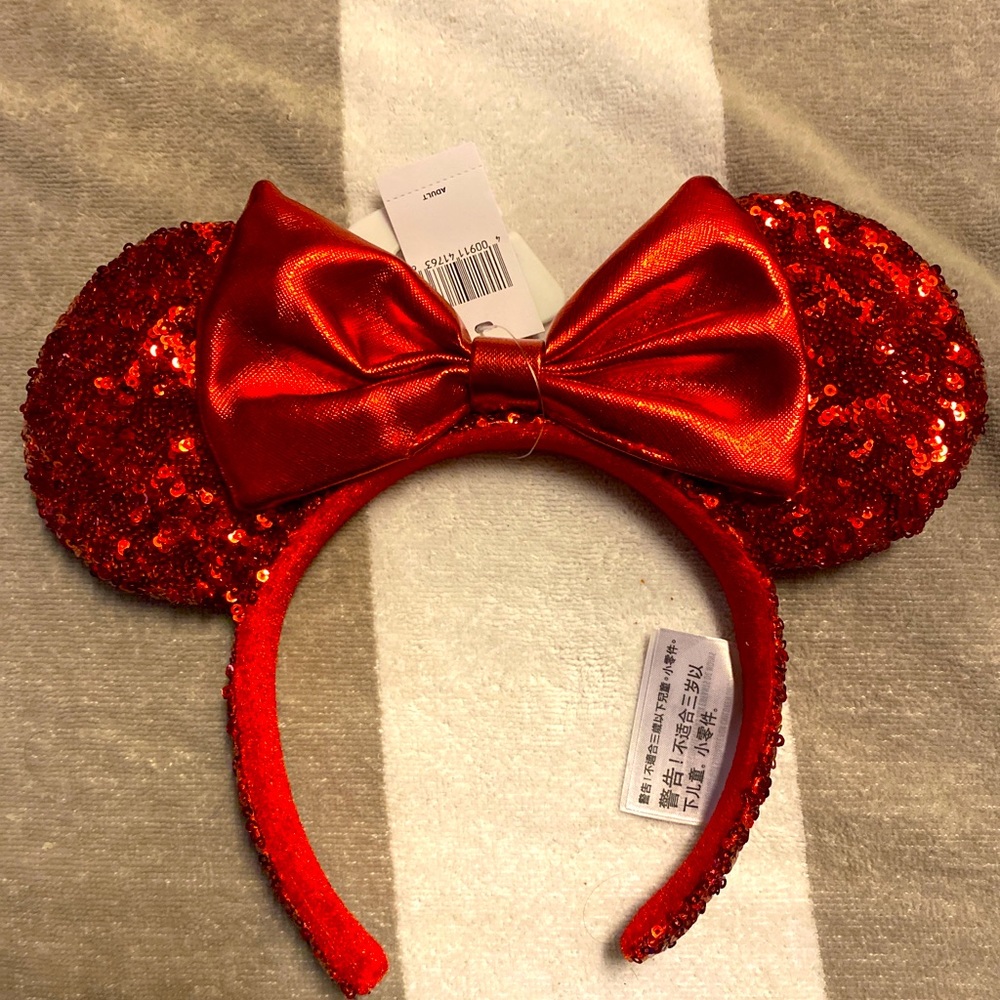 Disney Parks Minnie Mouse Red Sequined Ears